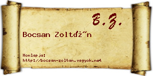 Bocsan Zoltán névjegykártya